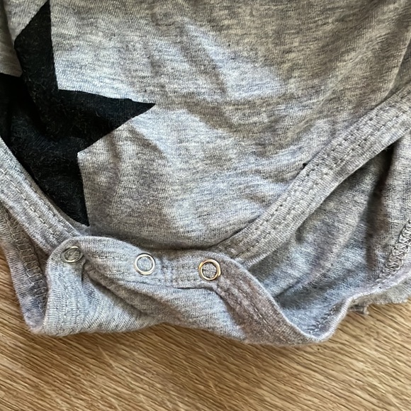 Nununu Grey/Black Star Long Sleeve Dress Suze 6/12 mo - Picture 3 of 3